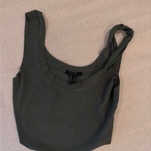 Forever 21 Dark Green Ribbed Tank Top